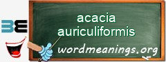 WordMeaning blackboard for acacia auriculiformis